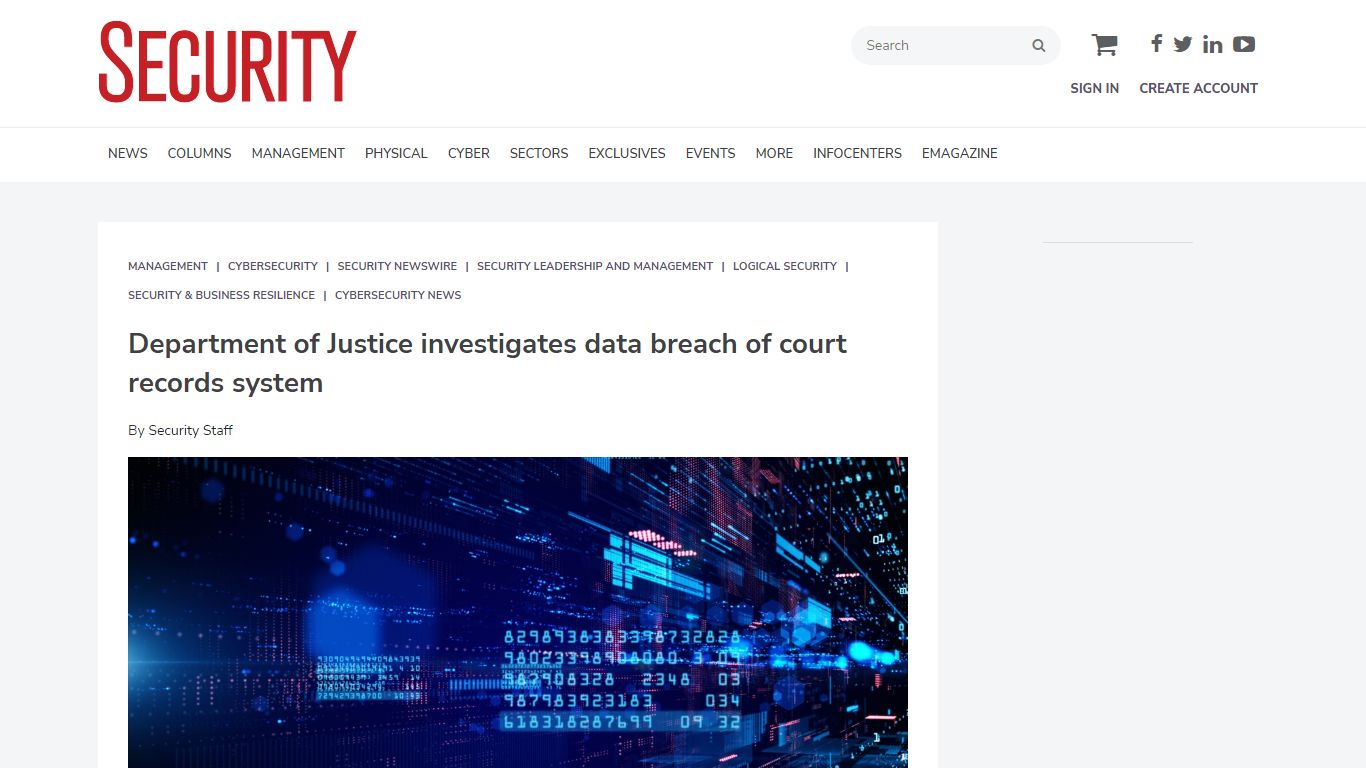 Department of Justice investigates data breach of court records system ...